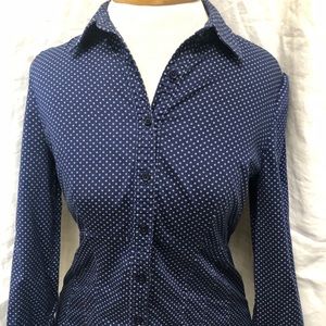 Navy Stretch Button Down Dress Shirt